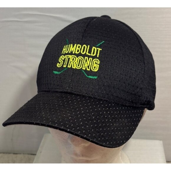 Humboldt Strong #PrayForHumboldt Black Flexfit Hat Lids Medium/Large Embroidered - Picture 2 of 7